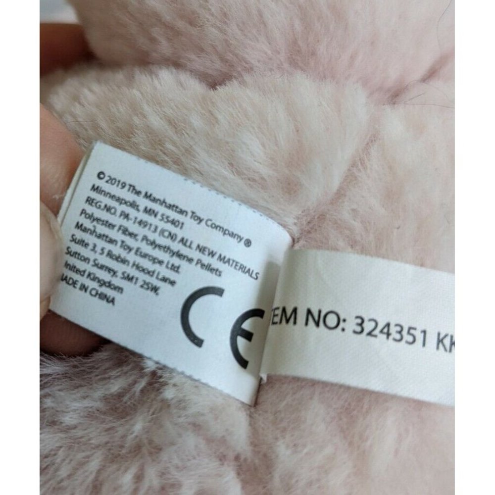 Manhattan Toy Bunny Bumpers Plush Easter Lop Rabbit Pink Chubby Stuffed Animal - Picture 8 of 11